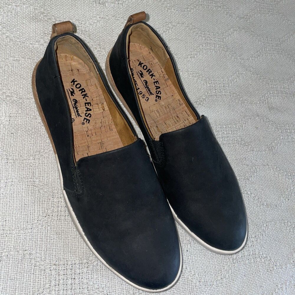 Kork-Ease Women’s Casual Shoes Size 7 M Black Leather Comfort Going Out Party